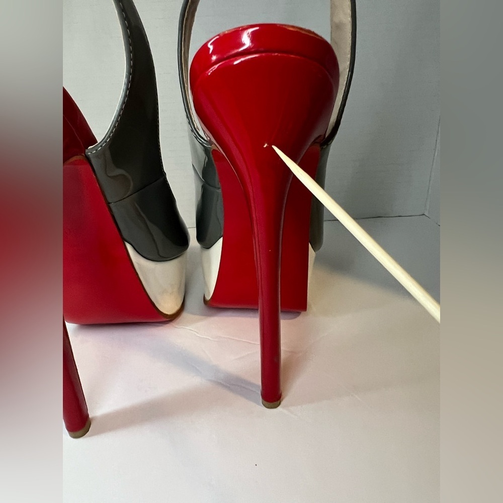 Christian Louboutin Tricolor patent Leather Lady peep toe Plataform sandals - Picture 6 of 12